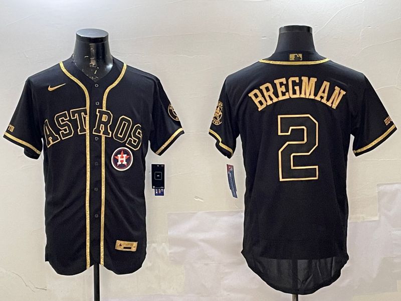 Men Houston Astros #2 Bregman Black Gold Elite 2025 Nike MLB Jersey style 6->chicago cubs->MLB Jersey